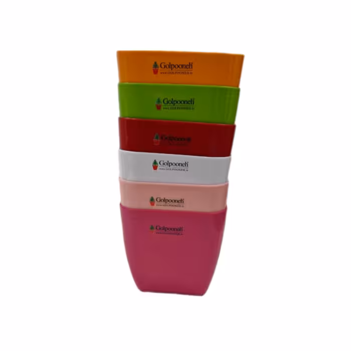 گلدان پلاستیکی مربع گلپونه در سایز 16*18 سانتی متر