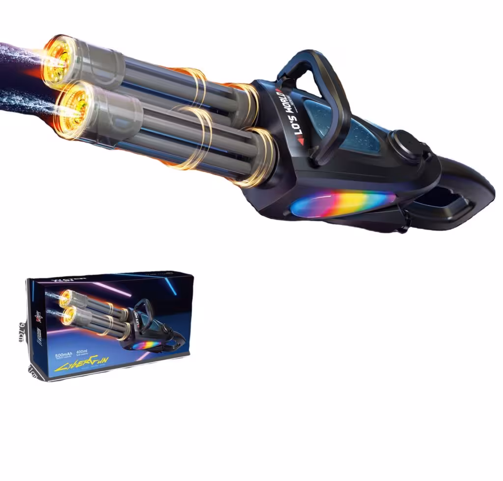 تفنگ آب پاش دو لول رگباری صدا خفه کن نوری شارژی