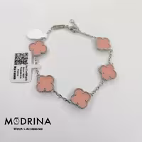 دستبند استیل ون کلیف صورتی