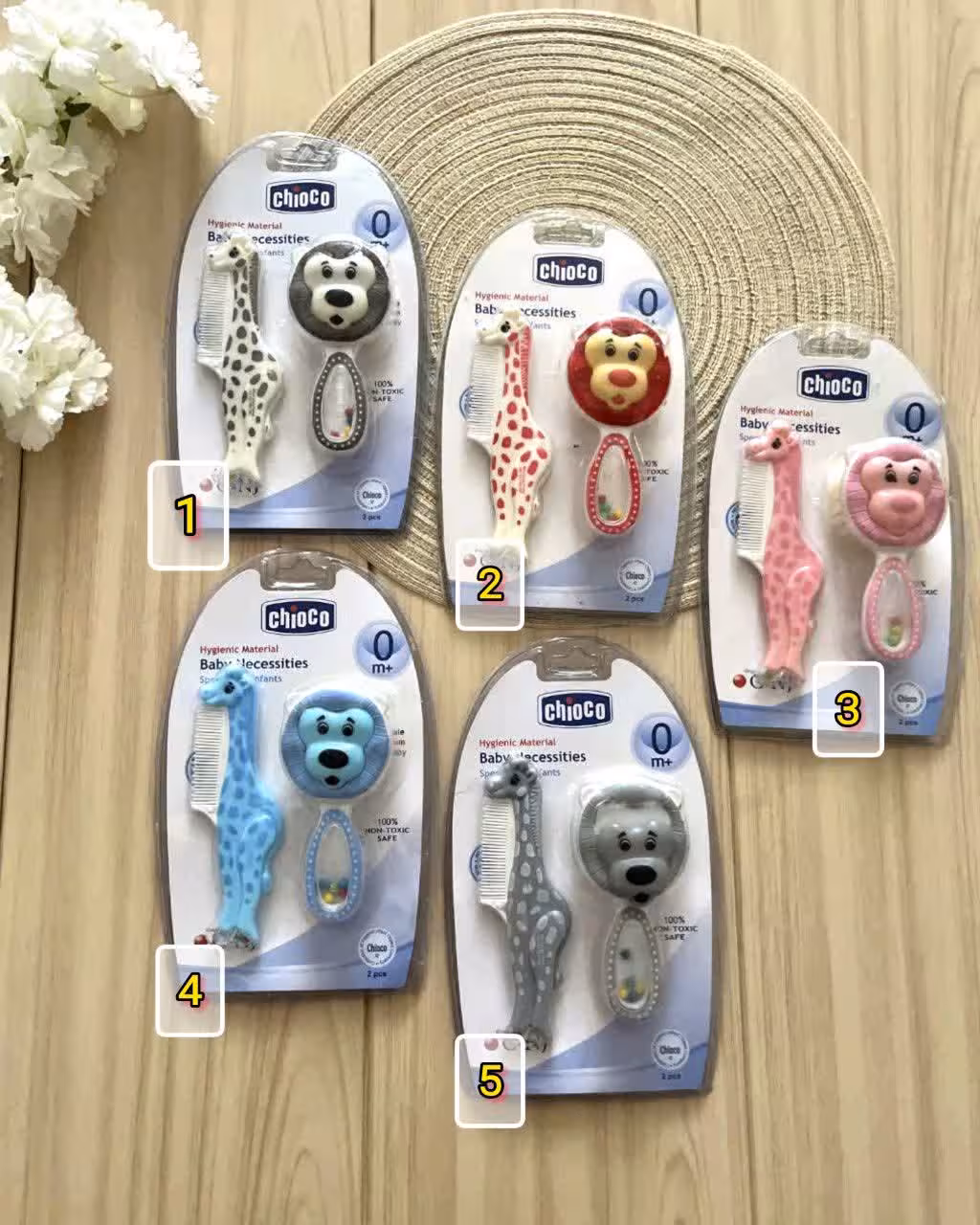 وسایل سیسمونی شانه و برس شیر و زرافه