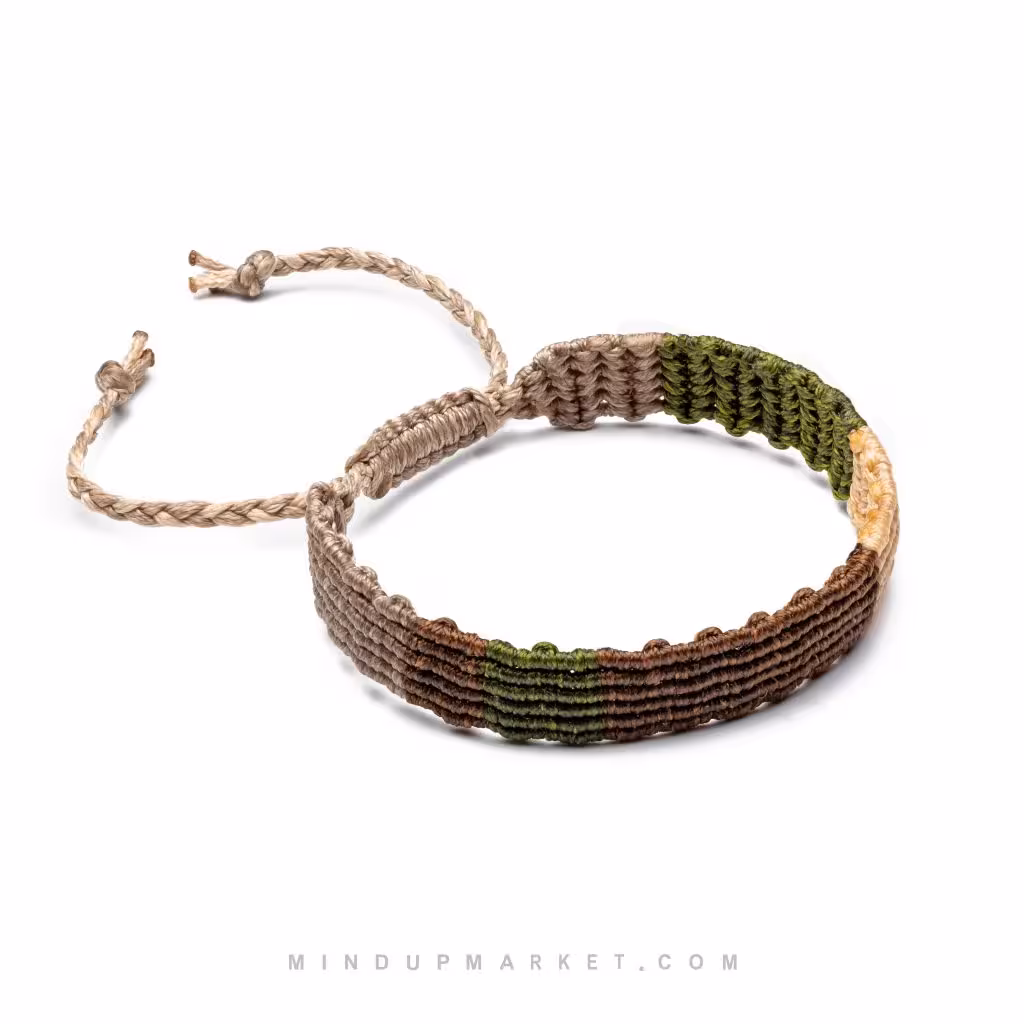 دستبند دوستی مدل حصیری پهن