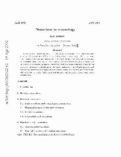 خرید و دانلود نسخه کامل کتاب Neutrinos in cosmology (arXiv hep-ph 0202122)