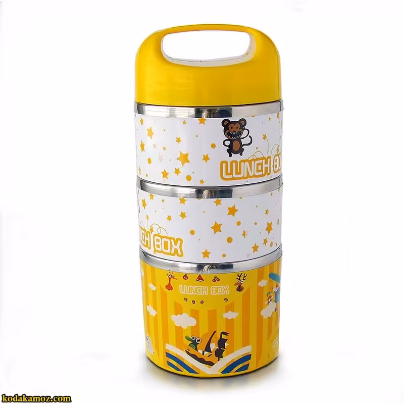 ظرف غذا استیل 3 طبقه دسته ثابت