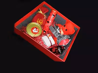 پکیج عشاق روز ولنتاین 03 شامل باکس، خرس، شکلات استوانه، شکلات کنسروی، گیفت شکلات و... با تخفیف ویژه