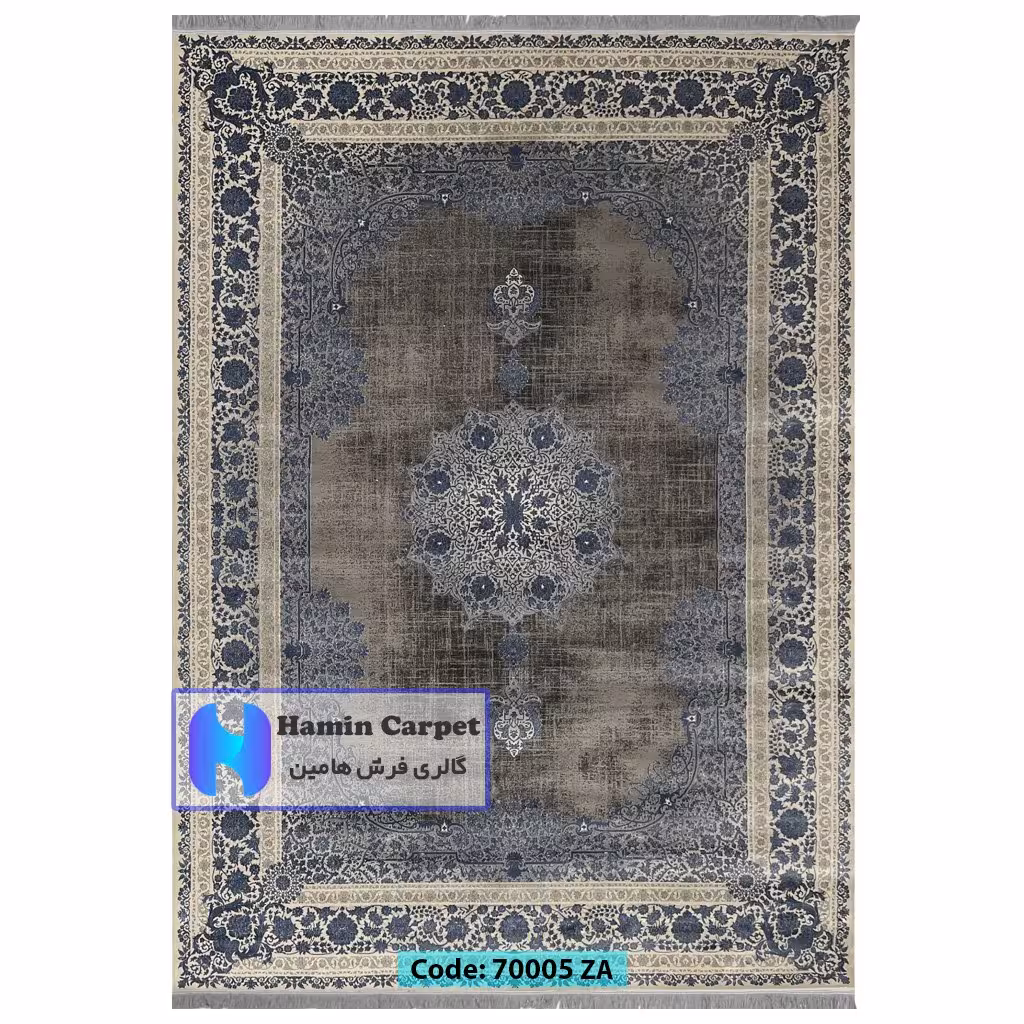 فرش 12 متری 700شانه تراکم 2100 برجسته طرح ترنج دار کد SZ70005ZA