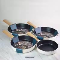 تابه دسته چوبی دنی هوم DannyHome کرم (سایز 20، 24، 26 و 28 سانتی‌متر)