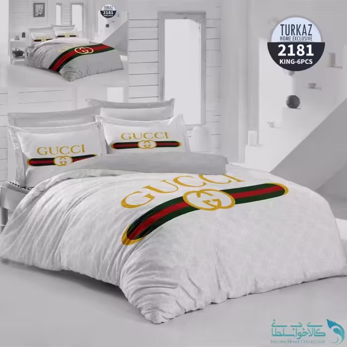 روتختی طرح برند گوچی سفید دو نفره برند Turkaz کد 2181