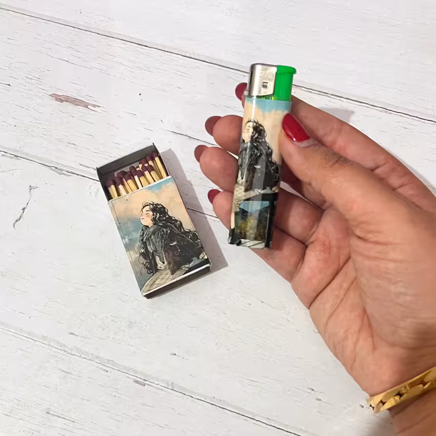 ست فندک و کبریت فانتزی