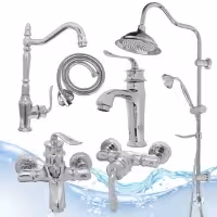 شیرآلات 6تکه بامبو کروم