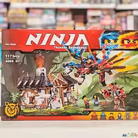 لگوNINJA  نینجا اژدها دار به همراه کلبه و دارای 6 عدد آدمک وارداتی کد 10584 دارای 1173 قطعه