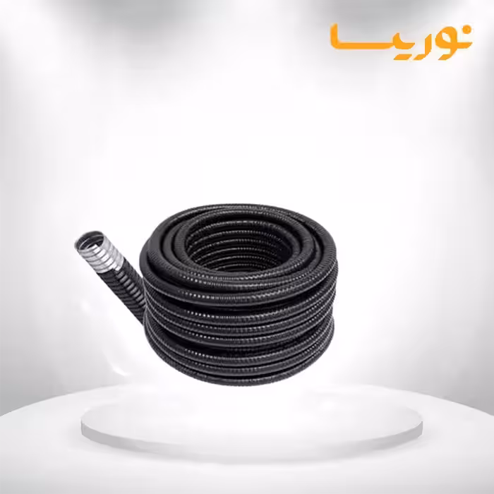 لوله فلکسی سایز 48 روکش دار مشکی کاوه(حلقه 25 متری)