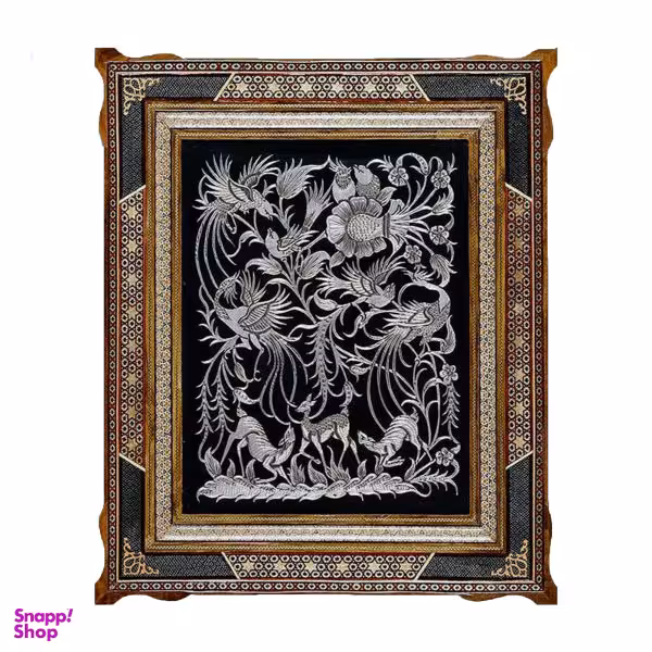 تابلو قلمزنی گل و مرغ کد 407