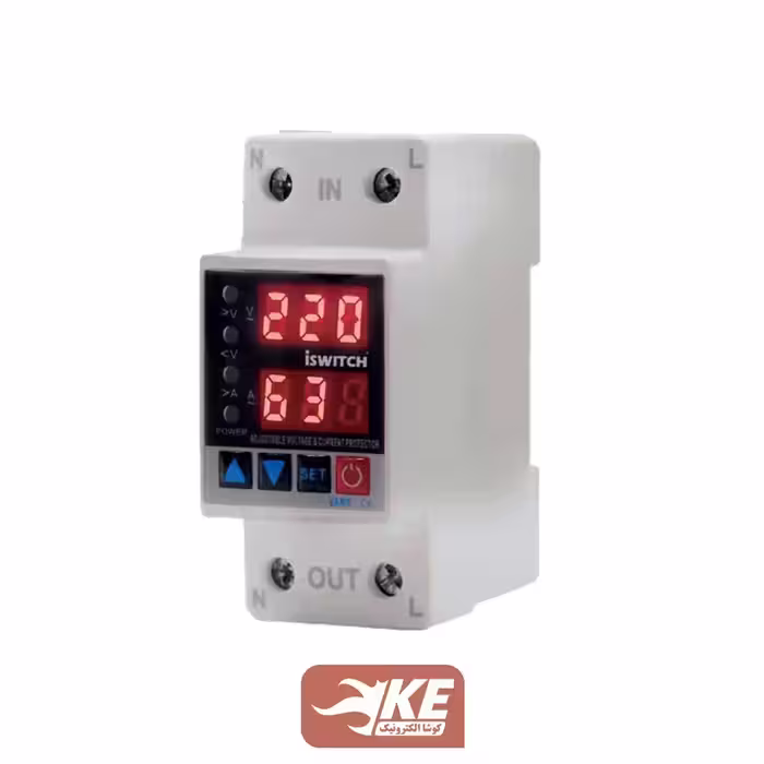 محافظ ولتاژ جریان تکفاز 63 آمپر iSWITCH مدل IS-VAP1