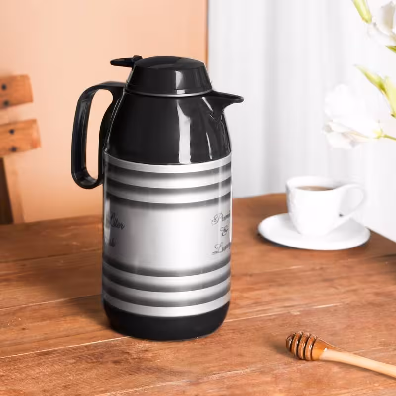 فلاسک یک لیتری فلزی داخل شیشه ای
