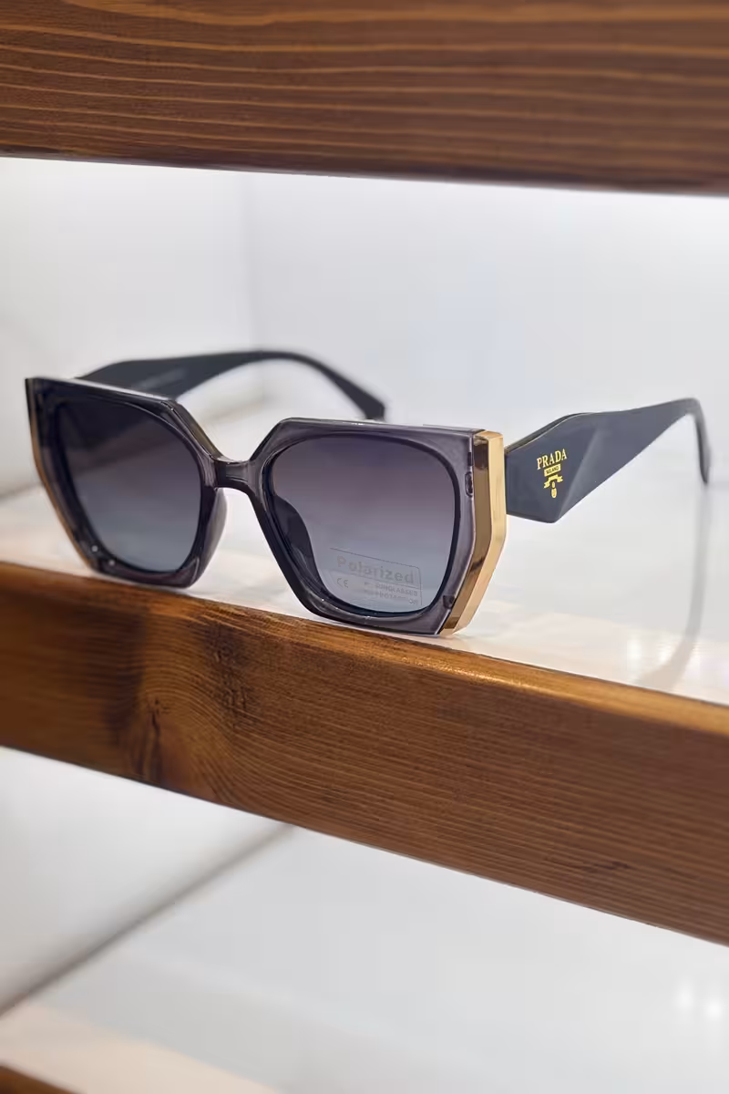 عینک آفتابی پلاریزه پرادا طوسی 11155