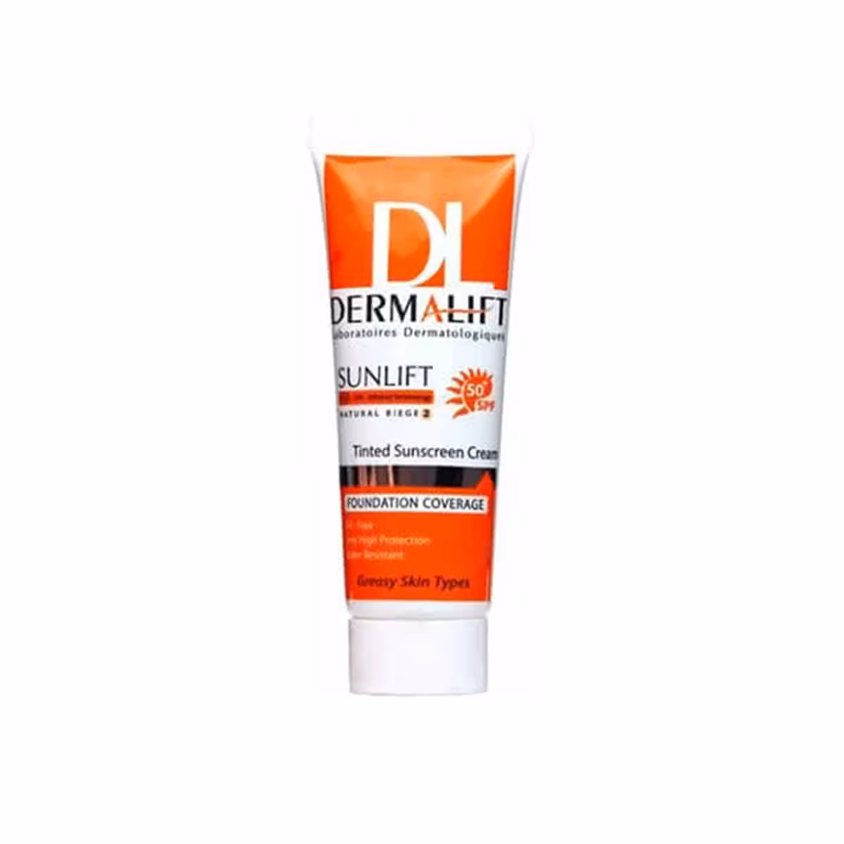 کرم ضد آفتاب رنگی SPF50 پوست چرب درمالیفت 40 میلی لیتر-dermalift