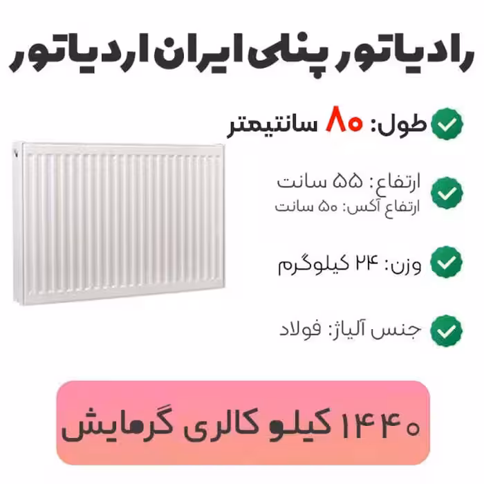 رادیاتور پنلی ایران رادیاتور 80 سانتیمتر