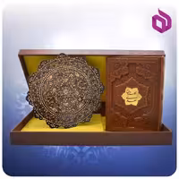 گلستان سعدی وزيری چرم با بشقاب الماس تراش 25