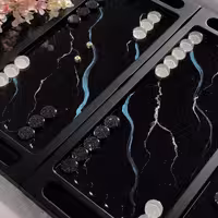 تخته نرد رزین طرح مرمر کد a150003