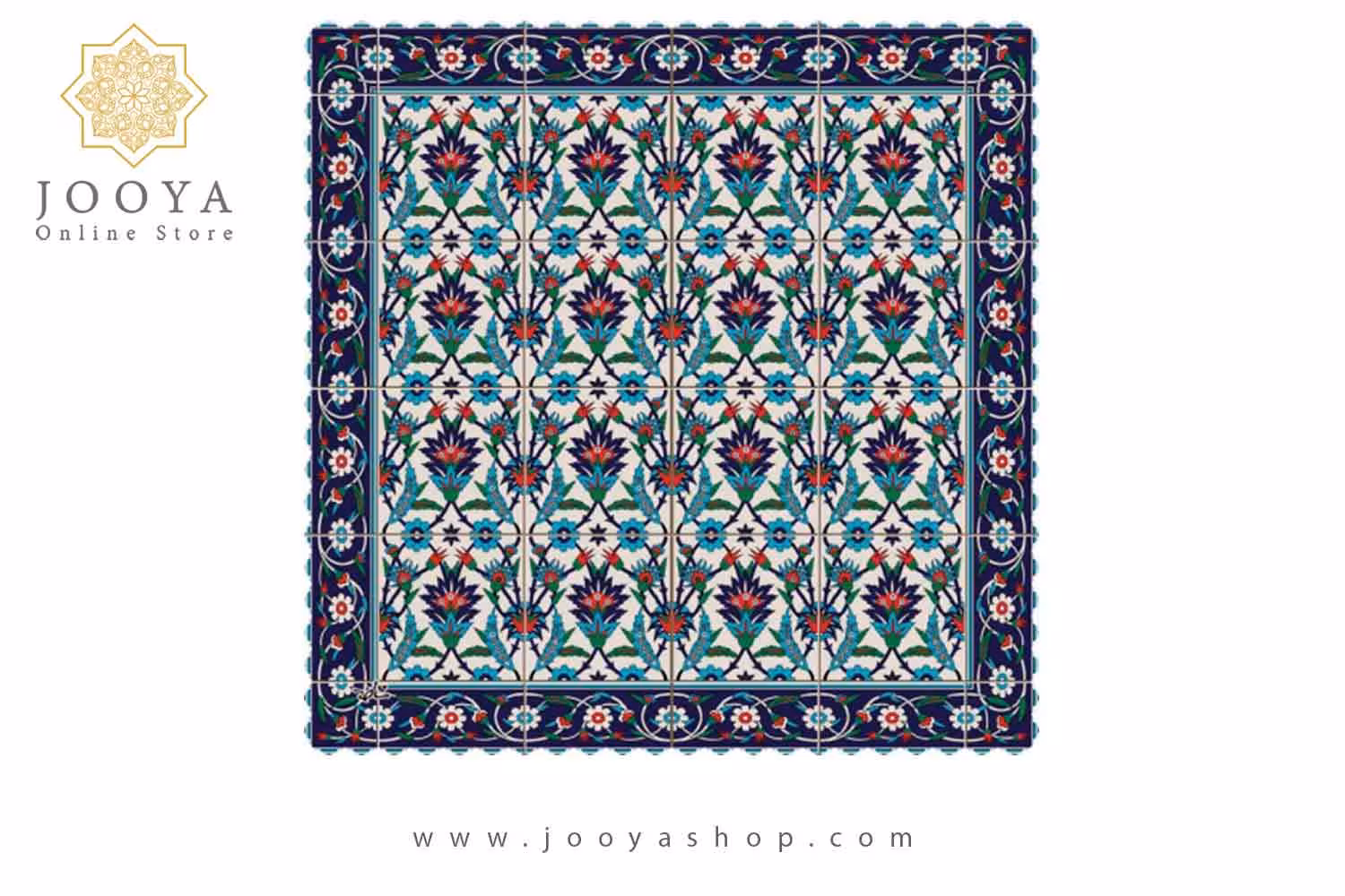 رومیزی مخمل مربع کاشی ترنج