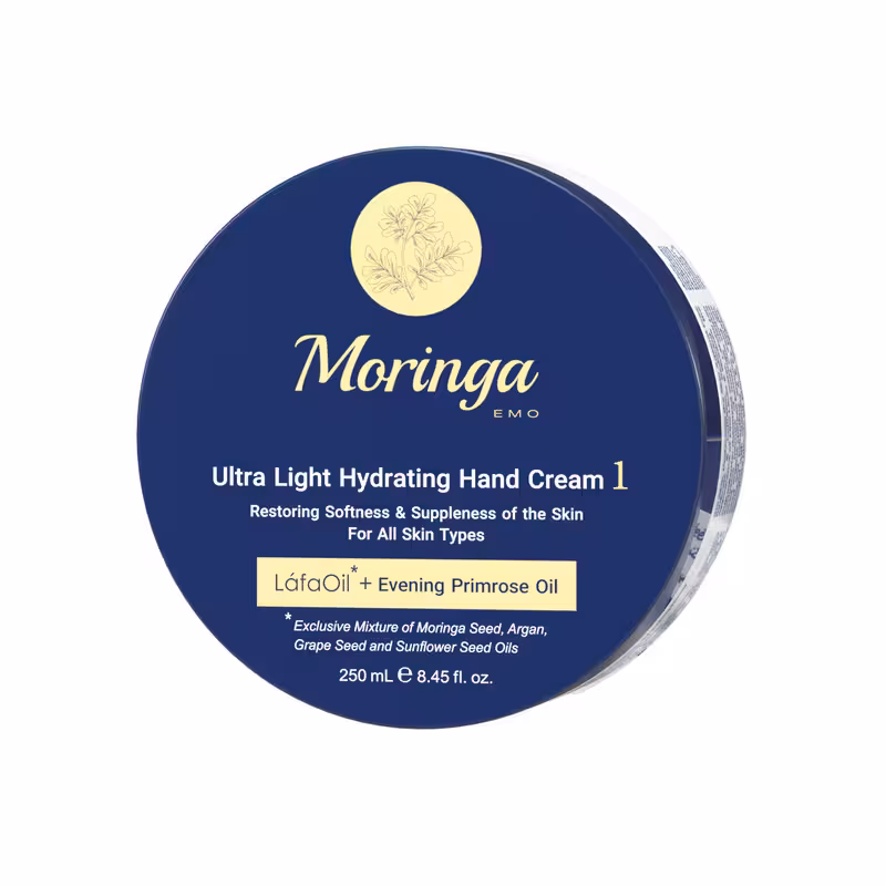 کرم دست فوق سبک و آبرسان 1 مورینگا امو مناسب انواع پوست 250 میلی لیتر