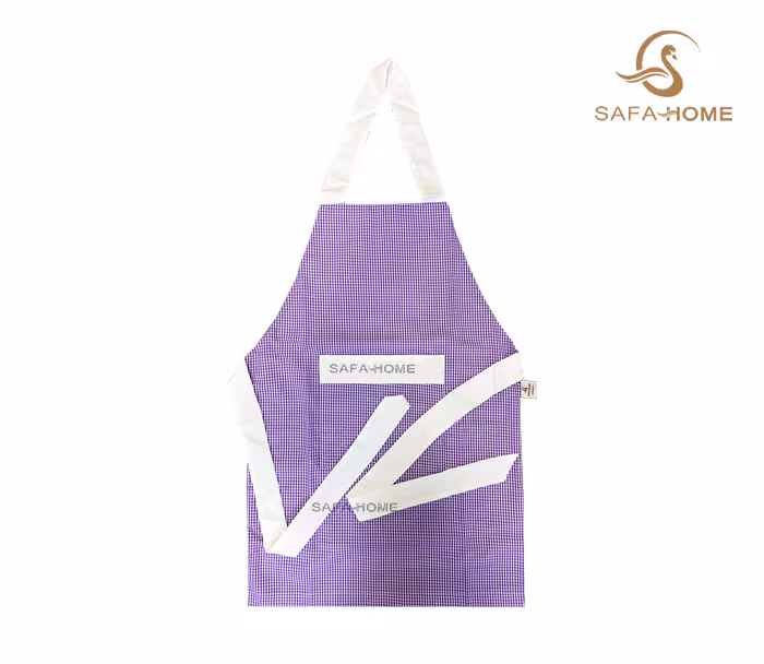 پیشبند آشپزخانه ضدآب مدل چهارخانه بنفش کد 2