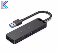 هاب 3-Port USB 3.0 Hub with Gigabit Ethernet Adapter 0.15M Black