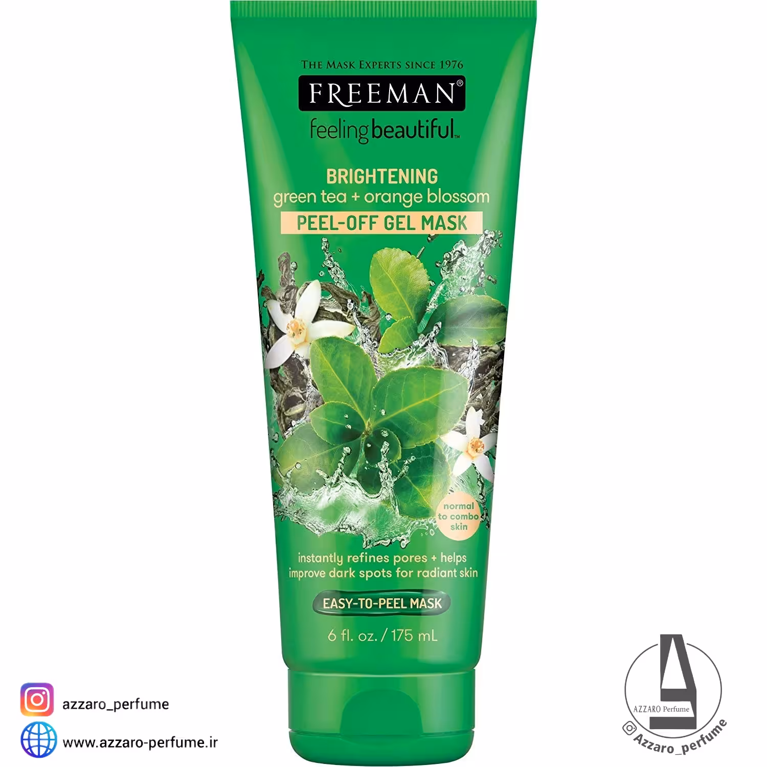ماسک ژلی پیل آف فریمن روشن کننده و لایه بردار حاوی چای سبز و شکوفه پرتقال حجم 175 میل