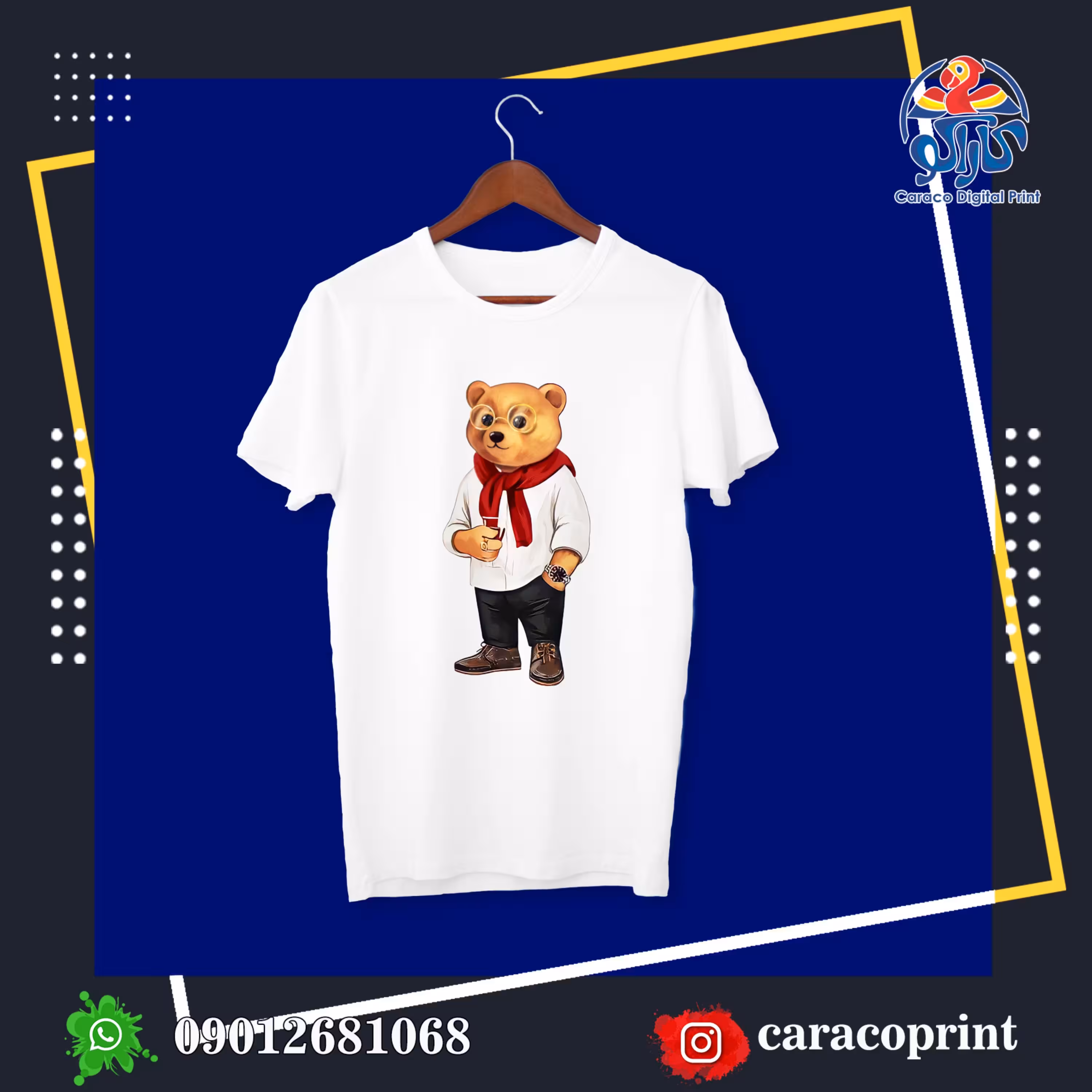 چاپ تیشرت سفید نخ و پنبه