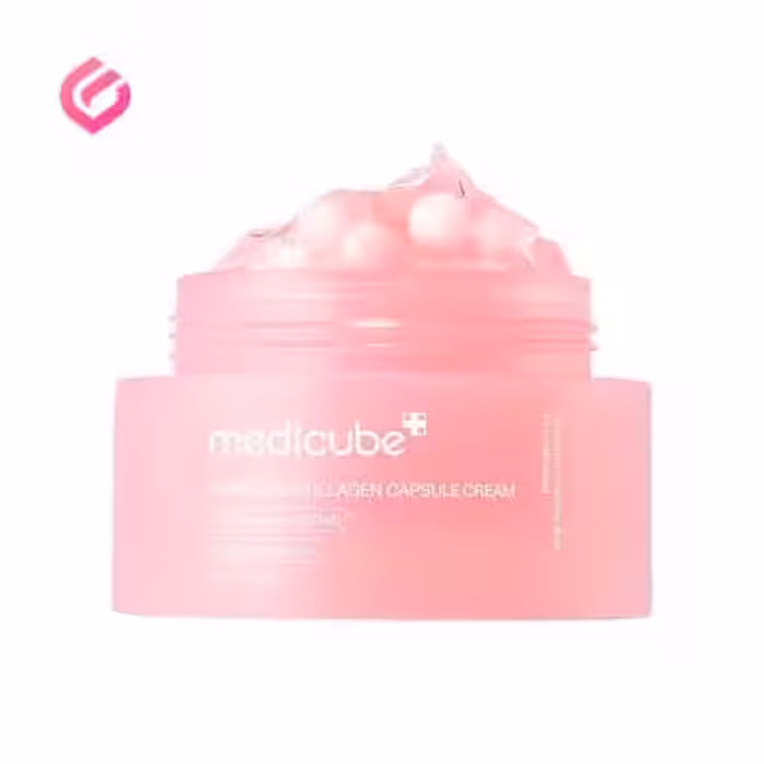 کرم سفت کننده و بازسازی پوست مدیکیوب PDRN Pink Collagen Capsule Cream