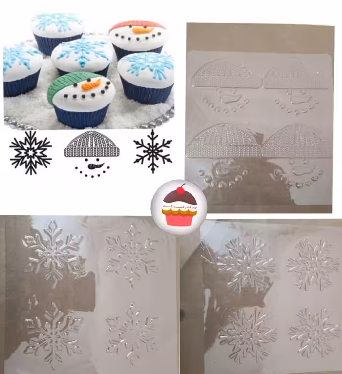 طلق فوندانت و شکلات 3 رقمه دونه برف