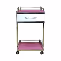 ترالی دو طبقه یک کشو بالا شیشه ای