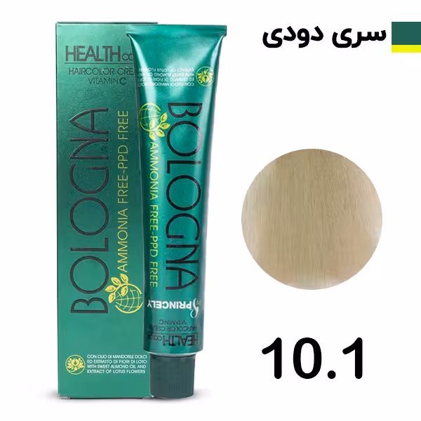 رنگ مو بدون آمونیاک بلونیا سری خاکستری رنگ بلوند خاکستری پلاتینه شماره 101 Bologna