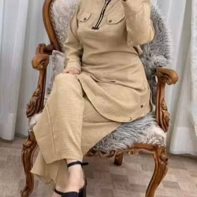 ست تونیک شلوار نیم زیپ