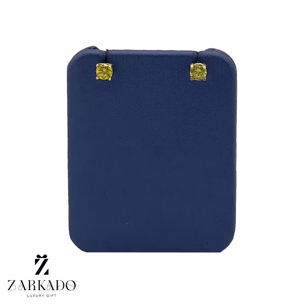 گوشواره میخی طلا با نگین سبز کد E4161