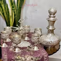 تنگ و جام ساخته شده با ورق ضخیم برنج و آبکاری شده نقره