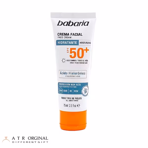 کرم ضدآفتاب مرطوب‌کننده باباریا مدل هیالورونیک SPF 50