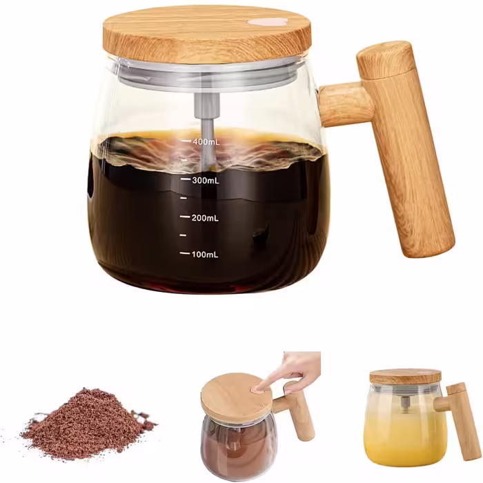 لیوان شیشه ای همزن دار شارژی electric mixing اورجینال (ماگ شیشه ای)
