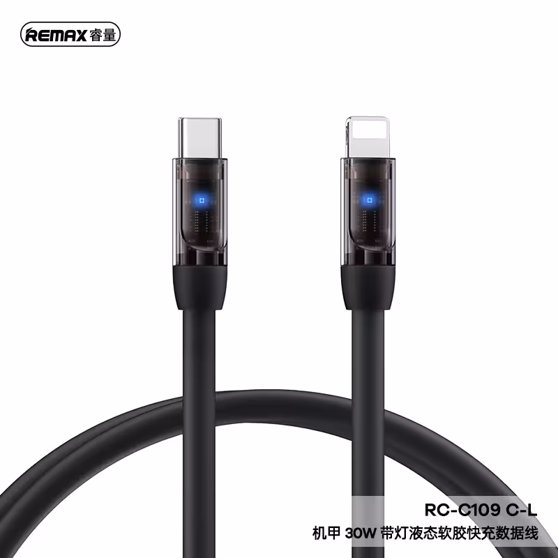 کابل داده شارژ سریع لایتنینگ به USB-C ریمکس اصل 30 واتی Remax RC-C109