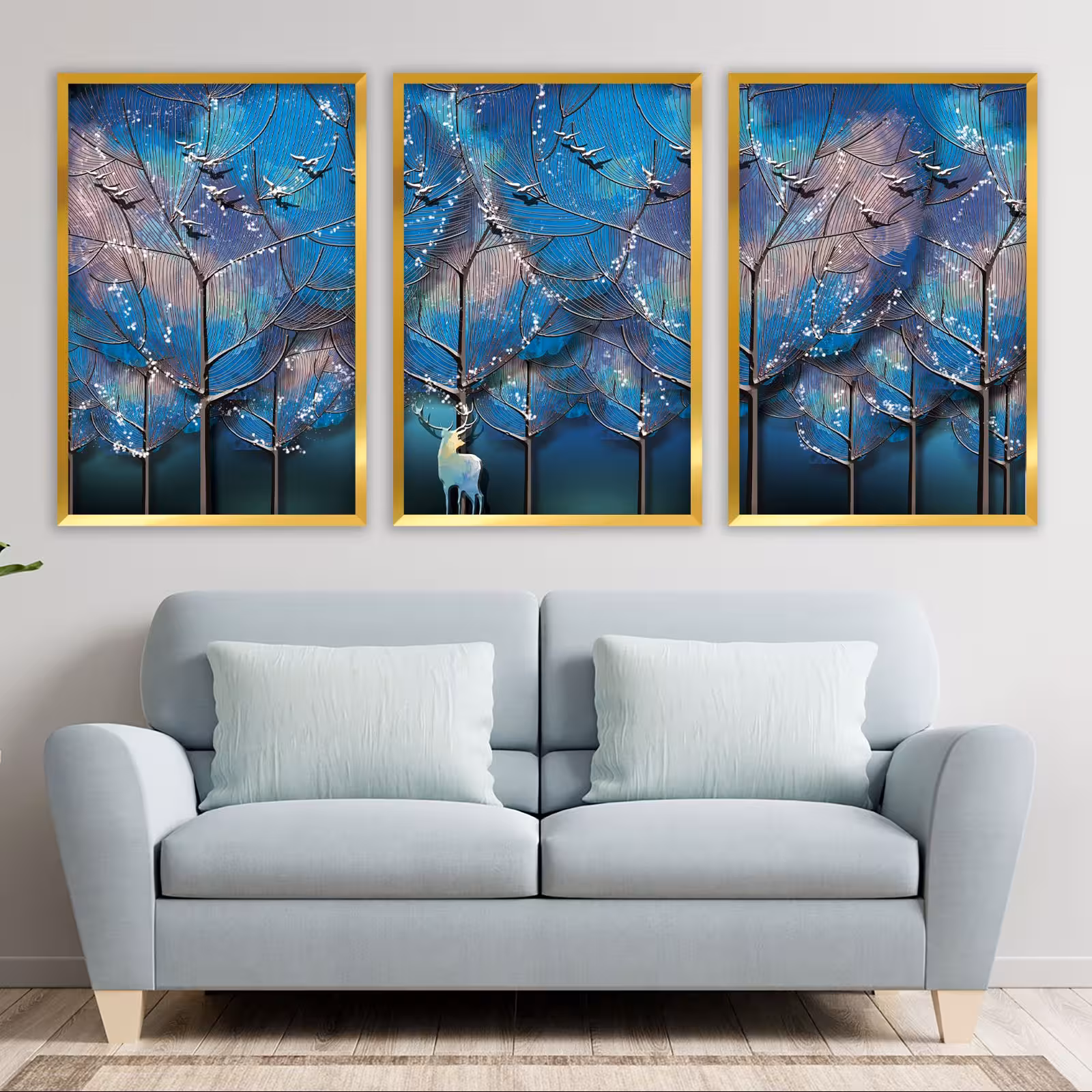 تابلو دکوراتیو طرح جنگل کریستال سایز 120 در 60