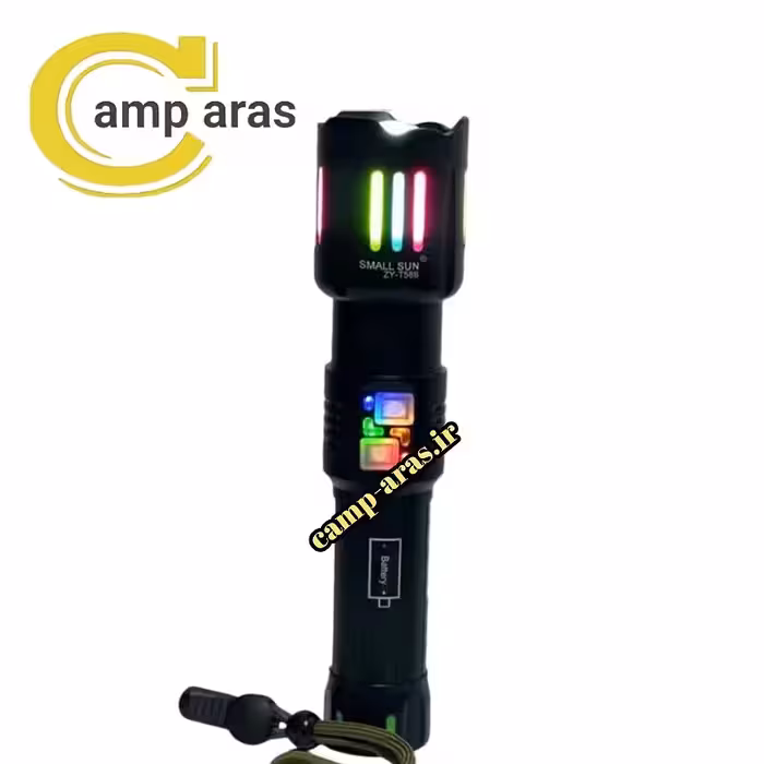 چراغ قوه شارژی لیزردار اسمال سان مدل ZY-T588 زوم دار   - کمپ آراس