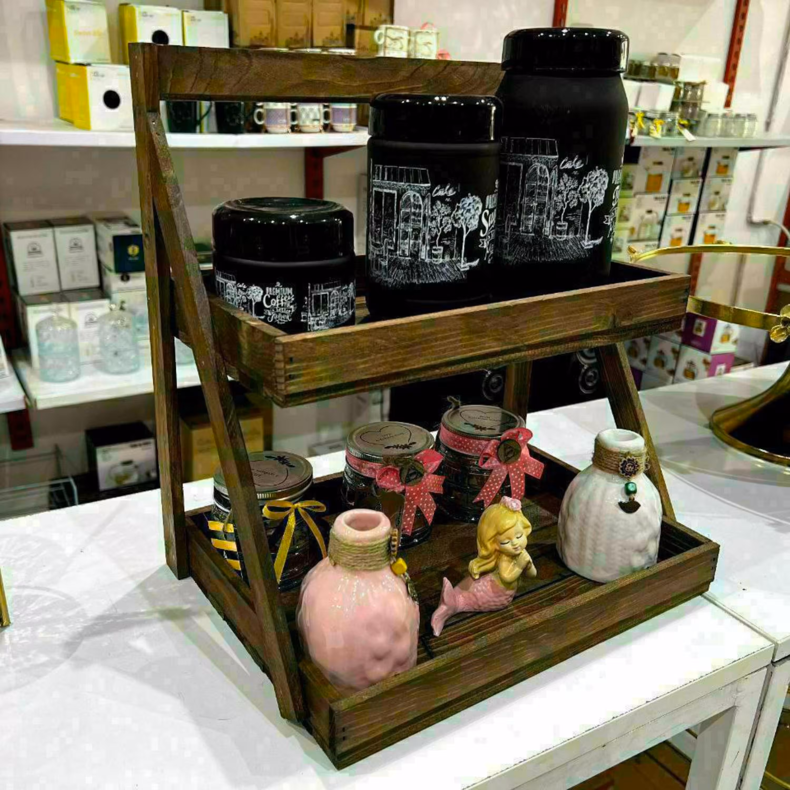 استند چوبی 2 طبقه 