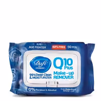 دستمال مرطوب پاک کننده آرایش Q10 دافی طرح بلوبری تعداد 50 برگ
