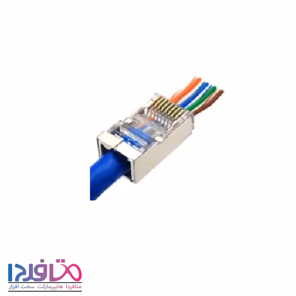 سوکت دی نت مدل RJ45 CAT6 میان گذر فلزی