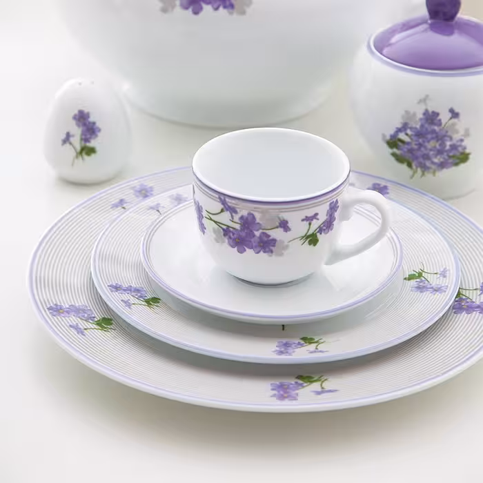 سرویس چینی 12 نفره 102 پارچه یاس بنفش