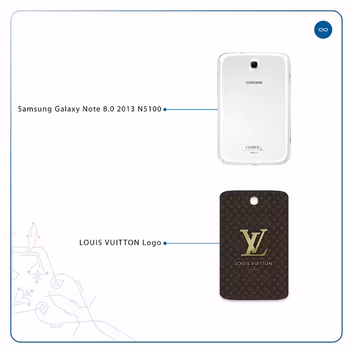 برچسب پوششی ماهوت مدل LOUIS-VUITTON-Logo مناسب برای تبلت سامسونگ Galaxy Note 8.0 2013 N5100