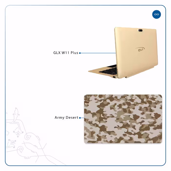 برچسب پوششی ماهوت مدل Army-Desert مناسب برای تبلت جی ال ایکس W11 Plus