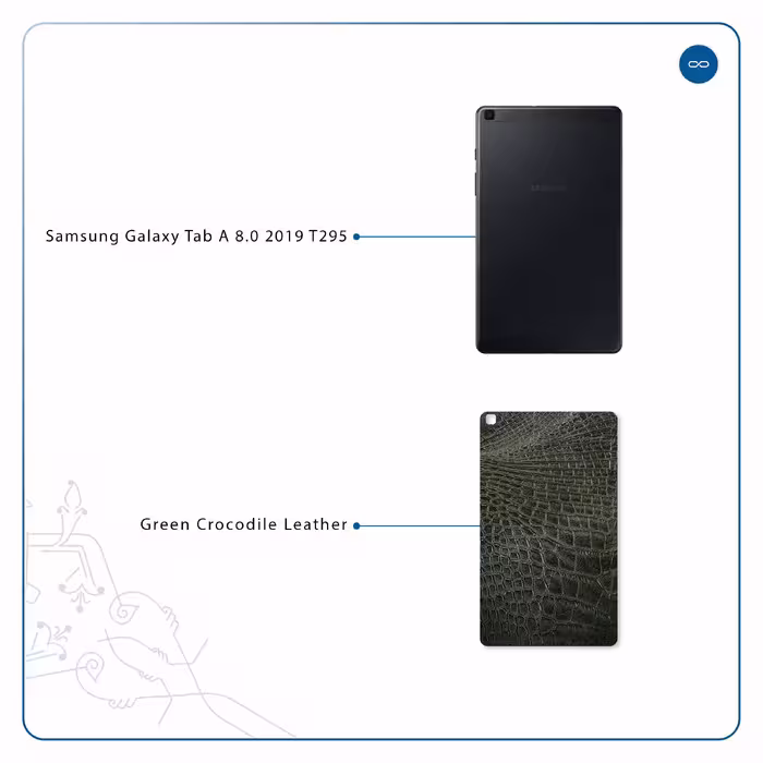 برچسب پوششی ماهوت مدل Green-Crocodile-Leather مناسب برای تبلت سامسونگ Galaxy Tab A 8.0 2019 T295