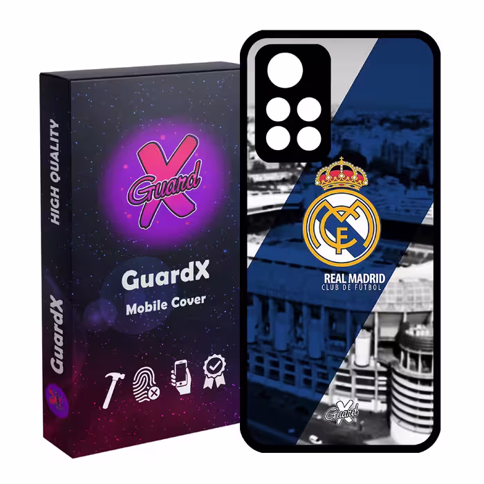 کاور گارد ایکس طرح Real Madrid مدل Glass10054 مناسب برای گوشی موبایل شیائومی Poco M4 Pro 5G/Redmi Note 11T 5G/Redmi Note 11S 5G