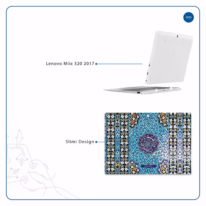 برچسب پوششی ماهوت مدل Iran-Tile7 مناسب برای تبلت لنوو Miix 320 2017